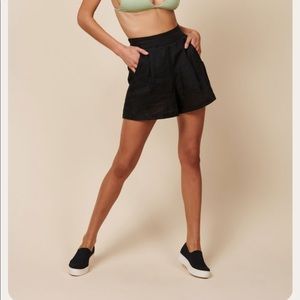 Whimsy & Row Valentina BLACK linen shorts - New With Tags